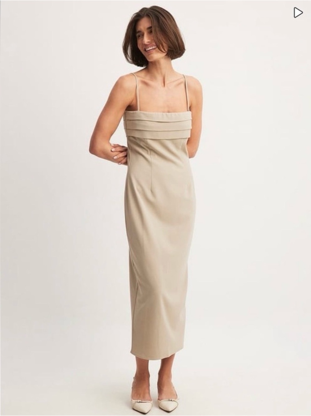 Pleat Detail Chest Maxi Dress Na-Kd